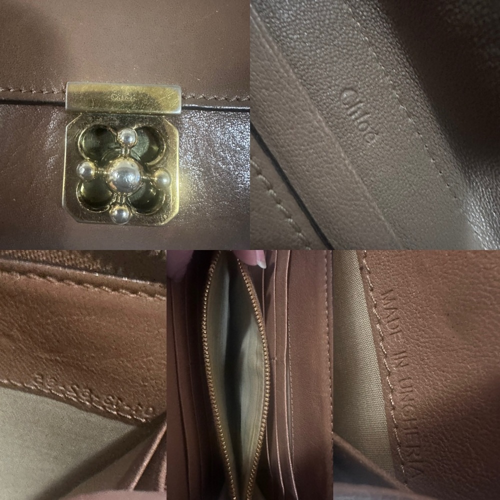 Chloé Elsie continental long wallet Beige Color With Turn Lock 7.5x4.5 COA - Picture 14 of 15